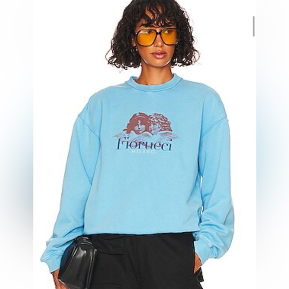 Fiorucci ANGELS SWEATSHIRT blue oversized S - Picture 5 of 12